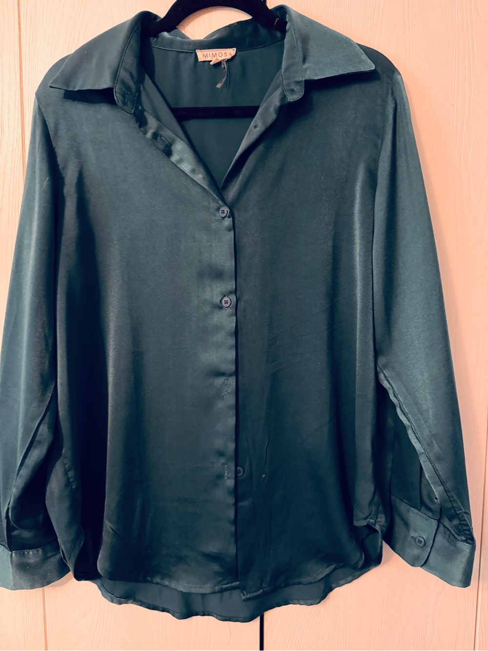 MIMOSA Satin Button-Up Blouse